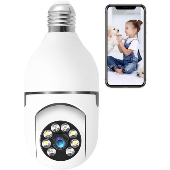 WiFi Light Bulb Camera, Wireless WiFi Security Camera Light Bulb